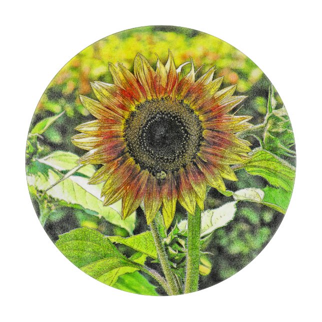 PLANCHE À DÉCOUPER CARTE DE COUPE DE VERRE RONDE "SUSLOWUR" (Devant)