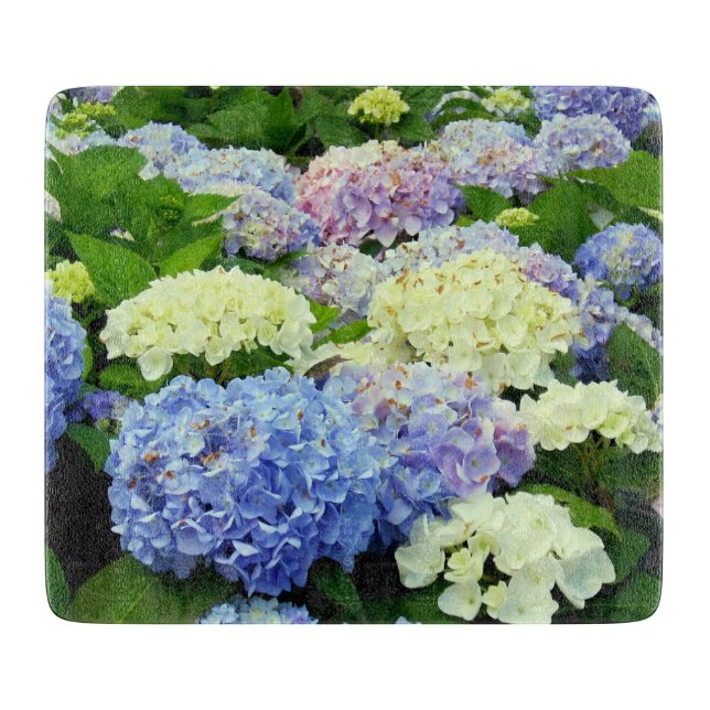 Planche À Découper CARTE DE COUPE EN VERRE Hydrangea Mix-6x7 (Devant)