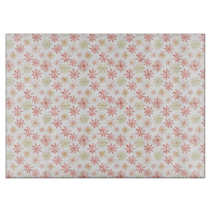 Planche À Découper Carte de coupe Motif Red Snowflake
