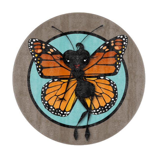 PLANCHE À DÉCOUPER CARTE DE COUPE RONDE MONARCH CUTTERFLY (Devant)