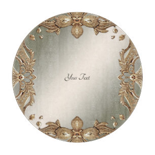 Planche À Découper Carte de découpe à cadre orné or