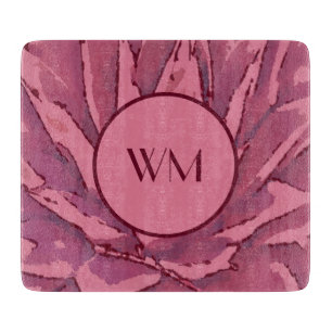 Planche À Découper Carte de découpe d'âge Monogramme rouge