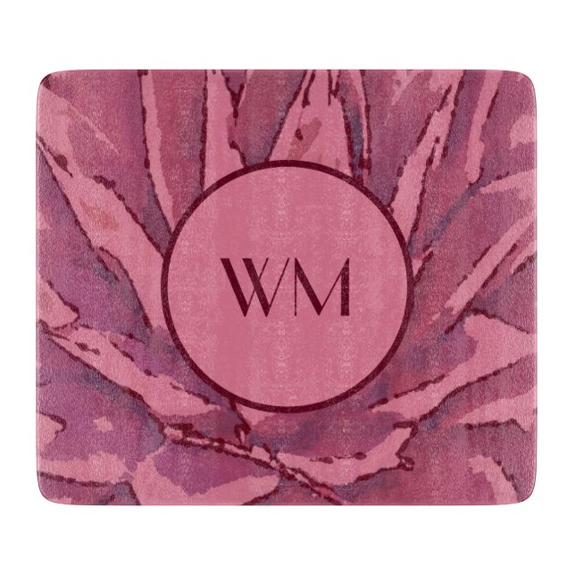 Planche À Découper Carte de découpe d'âge Monogramme rouge (Devant)