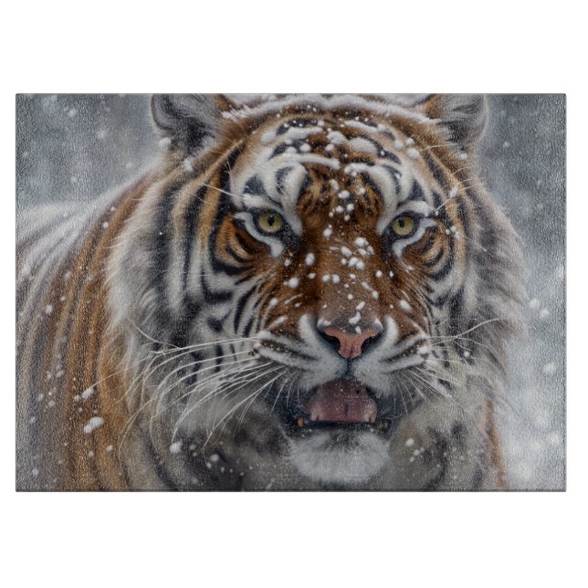 Planche À Découper Carte de découpe de tigre de Sibérie (Devant)
