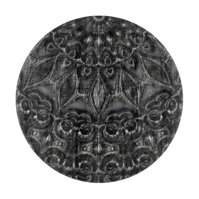 Planche À Découper Carte de découpe Mandala au charbon (Devant)