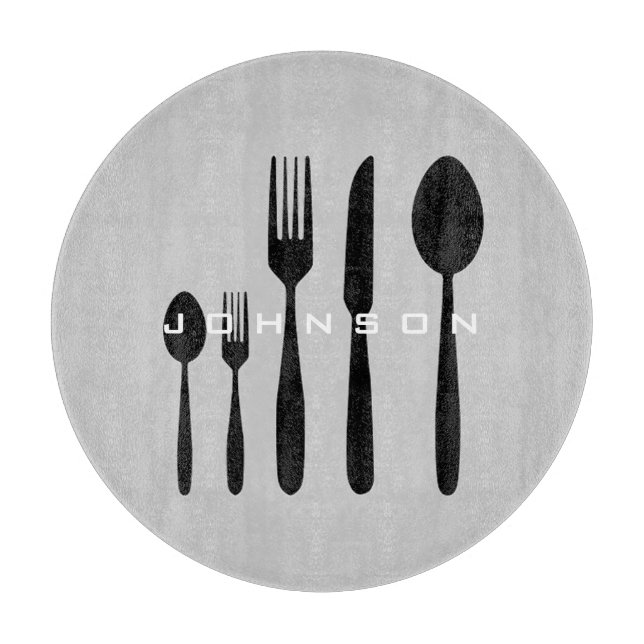 Planche À Découper Carte de découpe Silverware personnalisable (Devant)