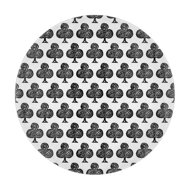 Planche À Découper Carte de Jeu Noir Symbole Club Forme Lino Coupe (Devant)