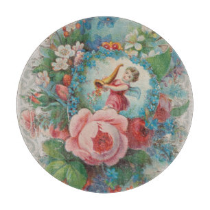 Planche À Découper Carte de la Saint-Valentin florale de l'ère victor