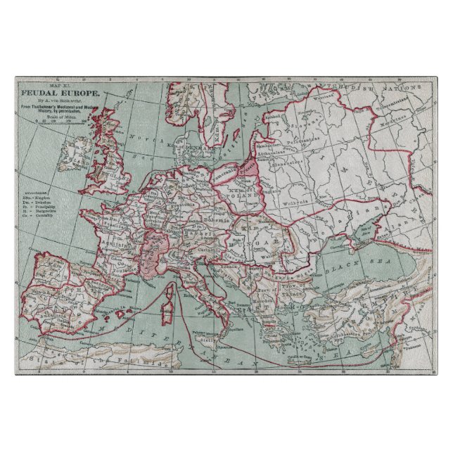 Planche À Découper CARTE De l'EUROPE, 12ème siècle (Devant)