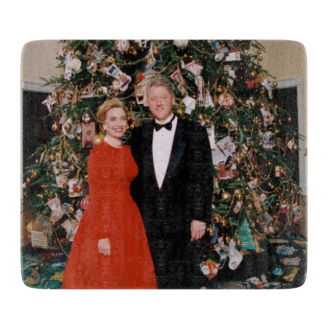 Planche À Découper Carte de Noël du Président Américain Bill Clinton (Devant)