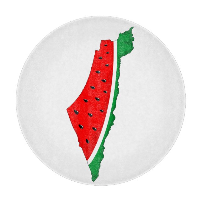 Planche À Découper Carte de Palestine Watermelon Symbole de la libert (Devant)