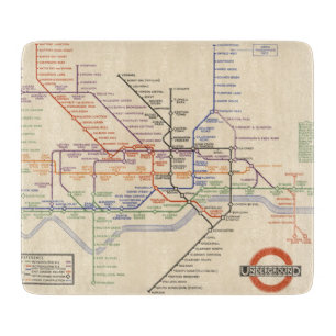 Planche À Découper Carte des chemins de fer au fond de Londres