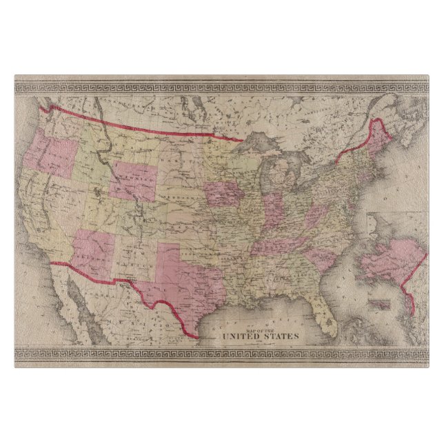 Planche À Découper Carte des Etats-Unis 5 (Devant)