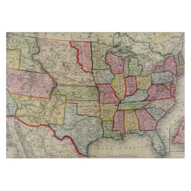 Planche À Découper Carte des Etats-Unis, et des territoires (Devant)