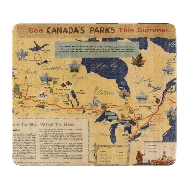 Planche À Découper Carte des parcs du Canada - du Canada (Devant)