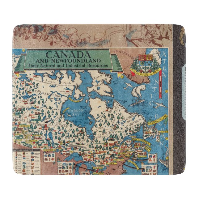 Planche À Découper Carte des ressources naturelles et industrielles (Devant)