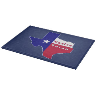 Planche À Découper Carte du drapeau texan natif