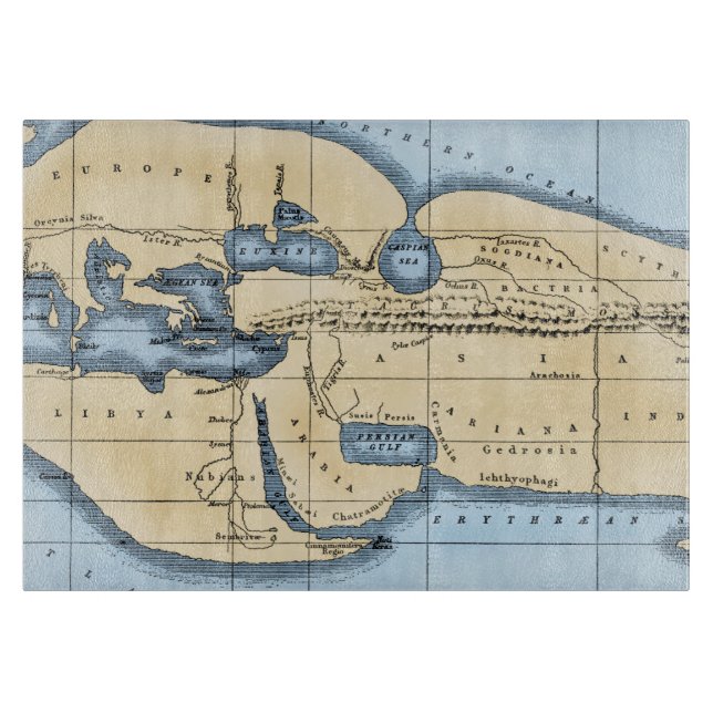 PLANCHE À DÉCOUPER CARTE DU MONDE : ERATOSTHENES (Devant)