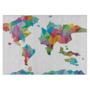Planche À Découper Carte du monde faite de formes géométriques