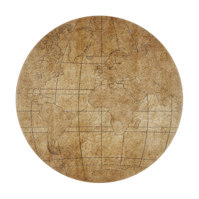 Planche À Découper Carte du monde : Guide mondial d'exploration (Devant)