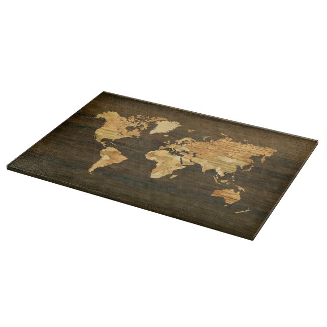 Planche À Découper Carte en bois du monde (Coin)
