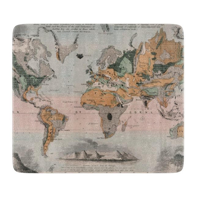 Planche À Découper Carte géologique du monde (Devant)