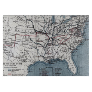 PLANCHE À DÉCOUPER CARTE : GUERRE CIVILE, 1861