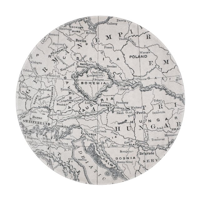 PLANCHE À DÉCOUPER CARTE : L'ALLEMAGNE ET L'AUTRICHE (Devant)