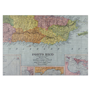 PLANCHE À DÉCOUPER CARTE : PORTO RICO, 1900