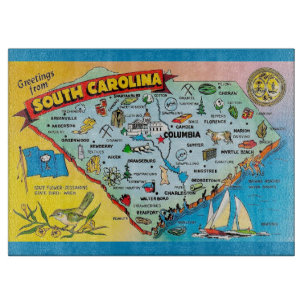 Planche À Découper Carte postale de Caroline du Sud 