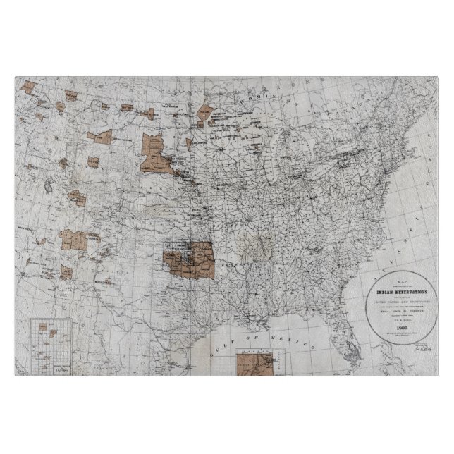 PLANCHE À DÉCOUPER CARTE : RÉSERVATIONS, 1888 (Devant)