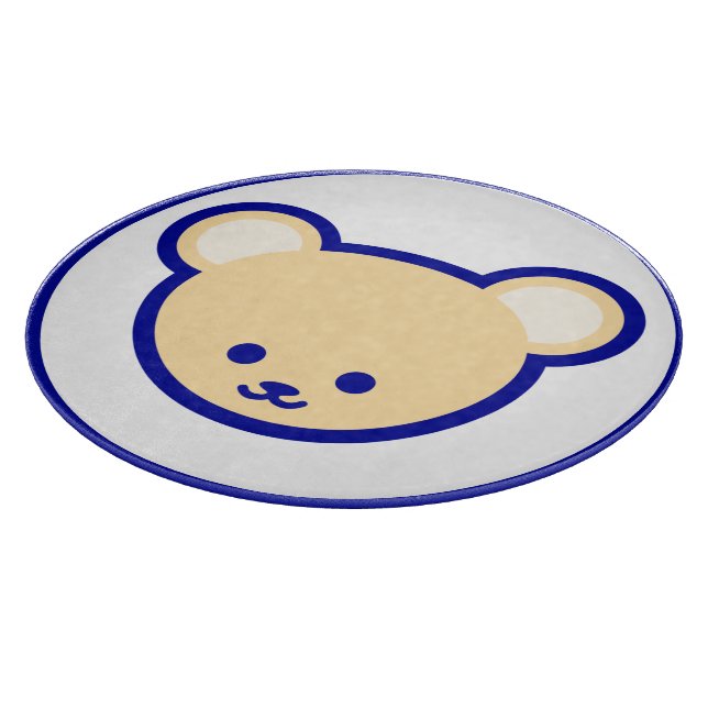 Planche À Découper Cartoon Bleu Beige Teddy Bear Cute Graphique (Coin)