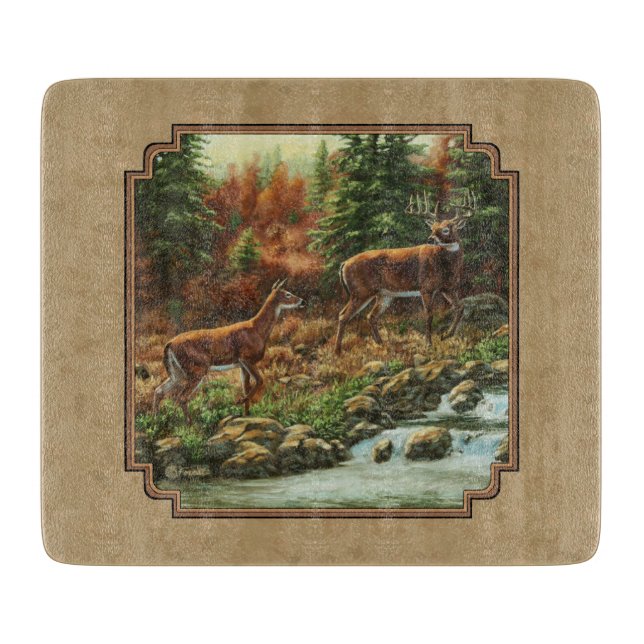 Planche À Découper Cascade de cerfs et de ruisseaux Tan (Devant)