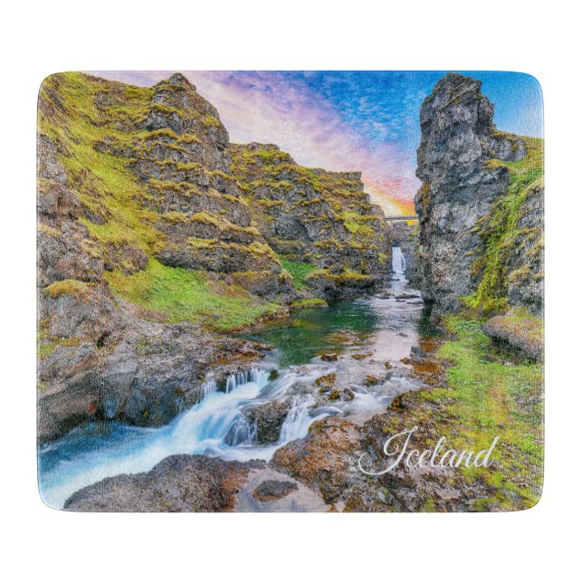 Planche À Découper Cascades de Kolufossar, Islande (Devant)