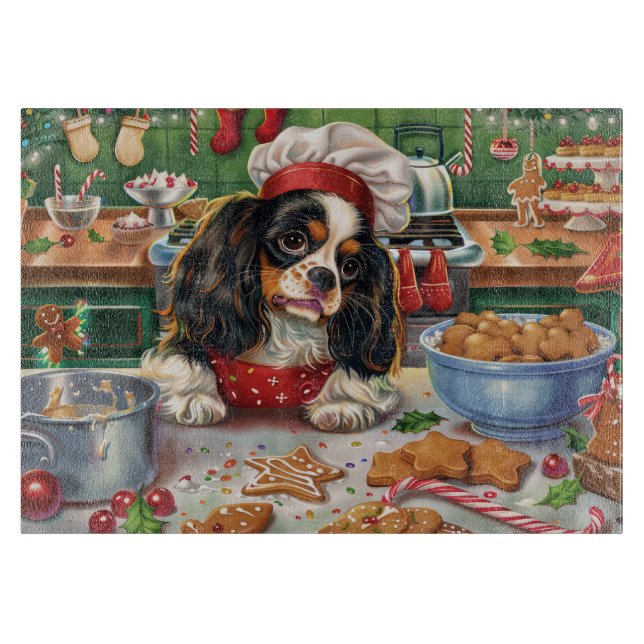 Planche À Découper Cavalier King Charles Spaniel Baking Noël (Devant)