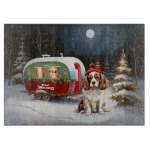 Planche À Découper Cavalier King Charles Spaniel Caravane Noël