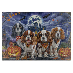 Planche À Découper Cavalier King Charles Spaniel Halloween Éffrayant
