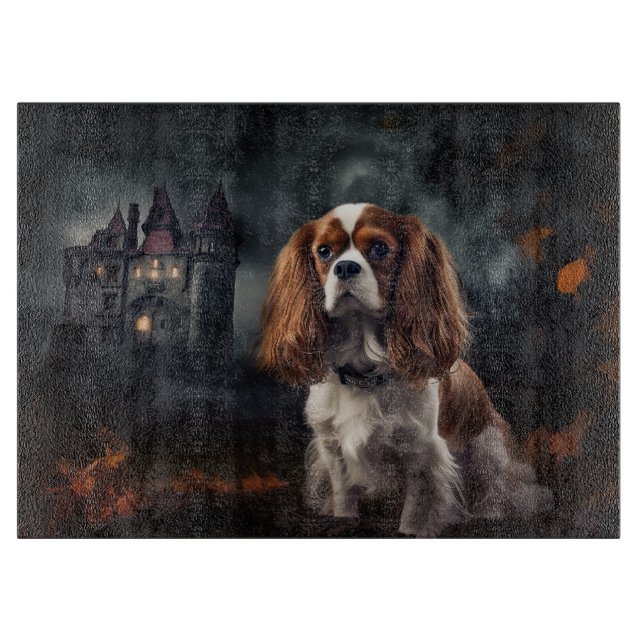 Planche À Découper Cavalier King Charles Spaniel Halloween Épouvantab (Devant)