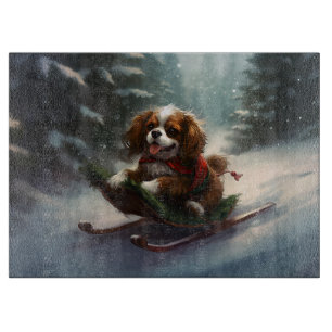 Planche À Découper Cavalier King Charles Spaniel neige de Noël