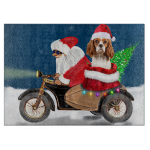 Planche À Découper Cavalier King Chien Noël Père Noël
