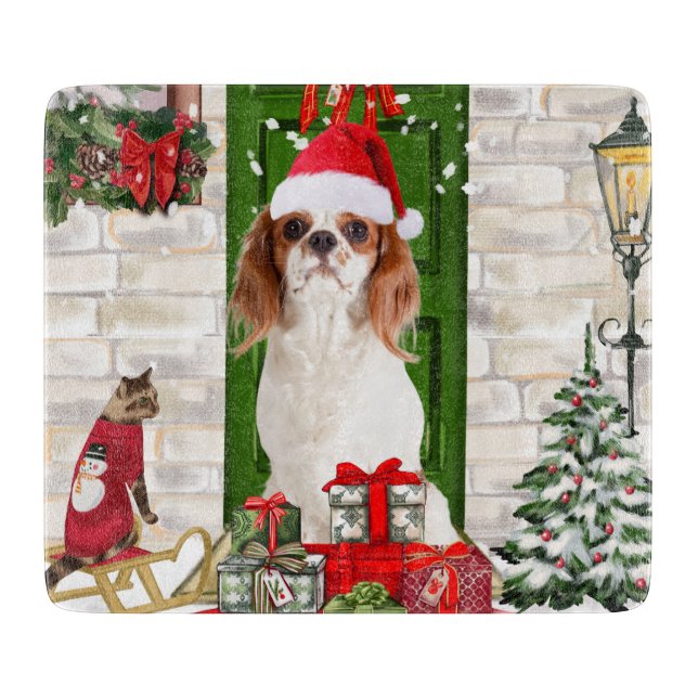 Planche À Découper Cavalier King Dog Christmas Cutting Board (Devant)