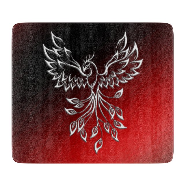 Planche À Découper Cendres rouges noires et verre de phénix (Devant)