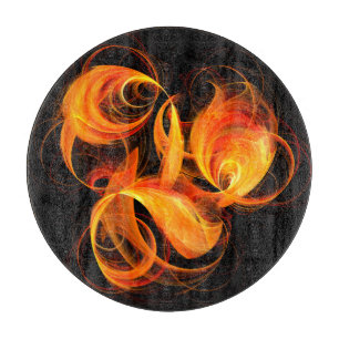 Planche À Découper Cercle d'art Abstrait Fireball