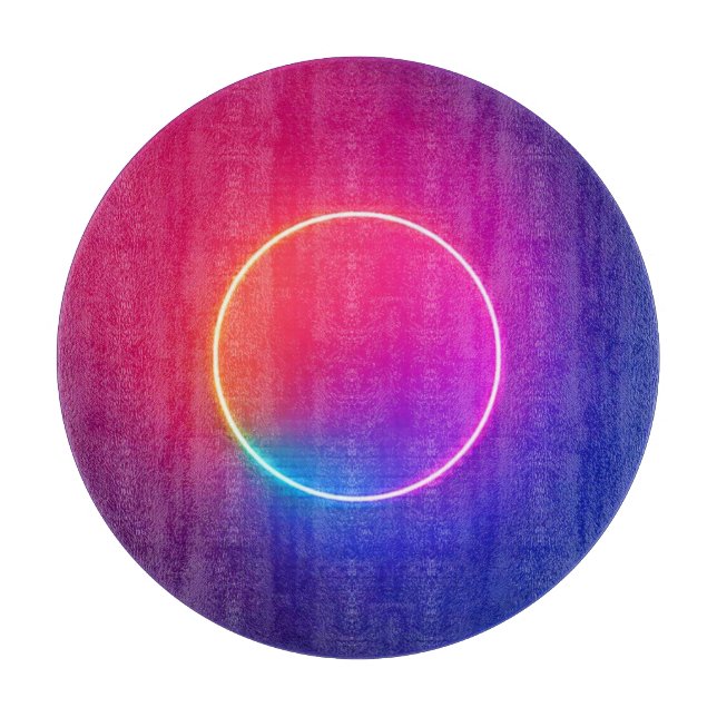 Planche À Découper Cercle de néon lumineux - Art abstrait (Devant)