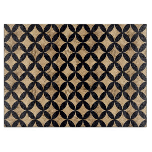 Planche À Découper Cercle rose en or diamant sur arrière - plan noir