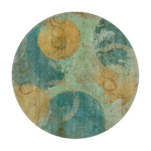 Planche À Découper Cercles bleus et jaunes