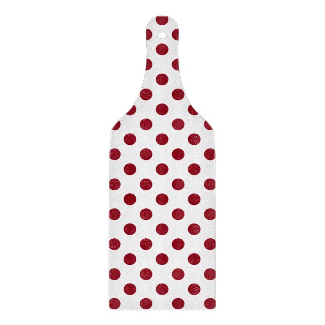 Planche À Découper Cercles de points rouges carmin (Devant)