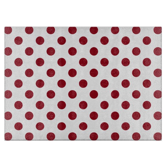 Planche À Découper Cercles de points rouges carmin (Devant)