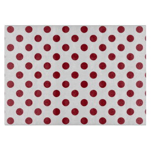 Planche À Découper Cercles de points rouges carmin