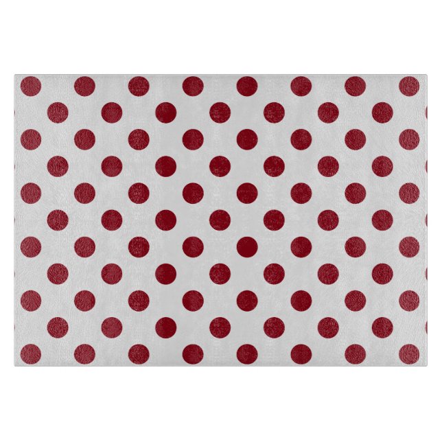Planche À Découper Cercles de points rouges carmin (Devant)